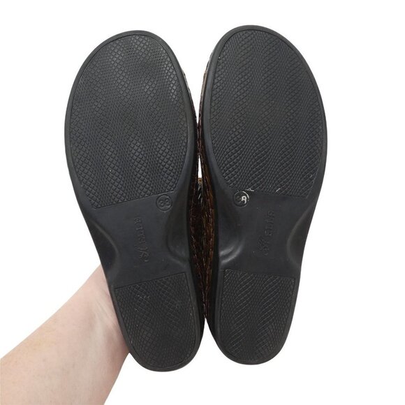 Helle Comfort Thandie Sandals Womens EU 38 US 8 Brown Croc Print Leather Open To - Picture 11 of 12